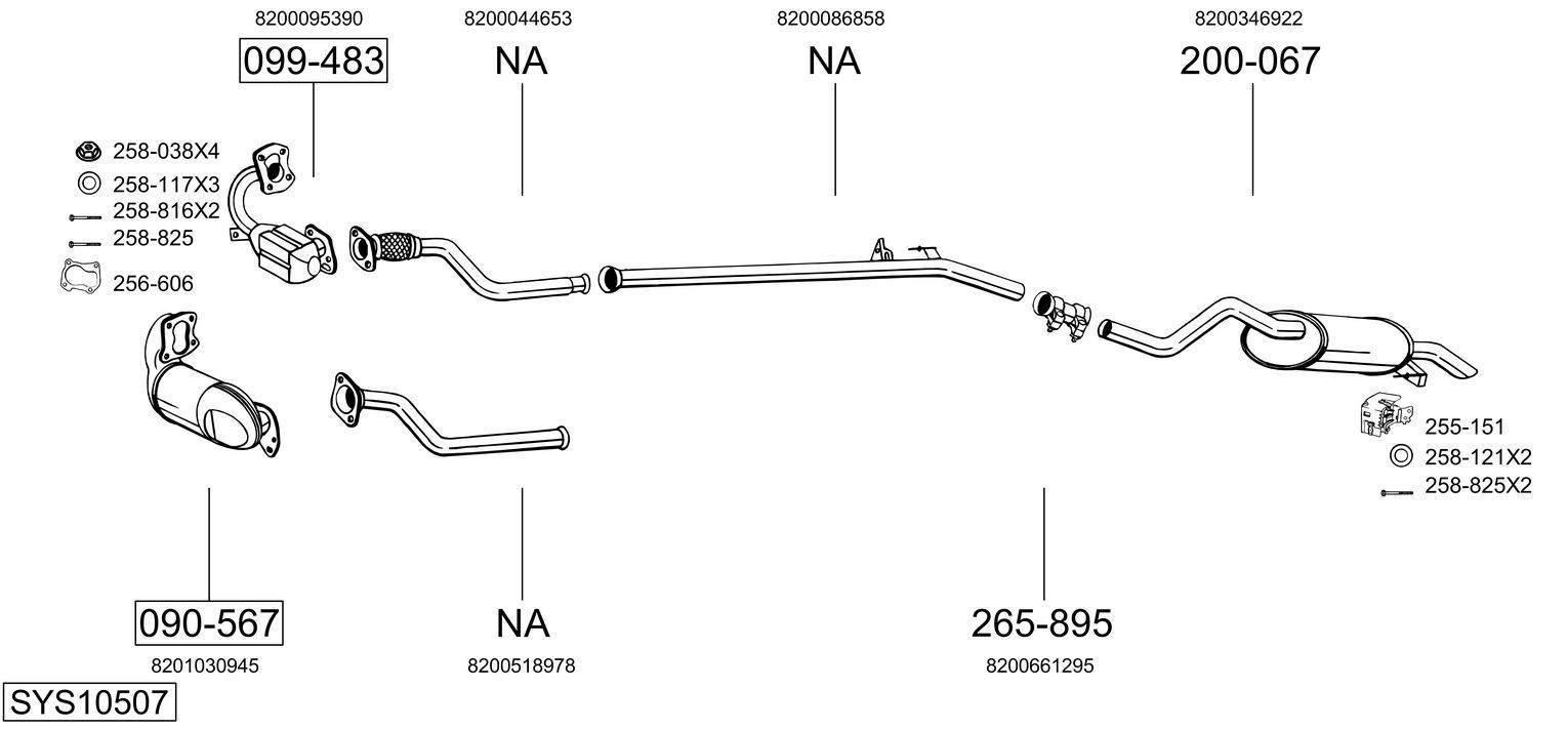 Išmetimo sistema BOSAL SYS10507