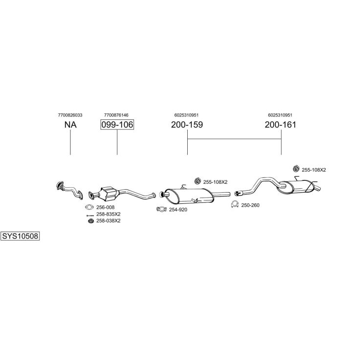 Išmetimo sistema BOSAL SYS10508
