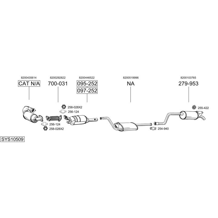 Išmetimo sistema BOSAL SYS10509