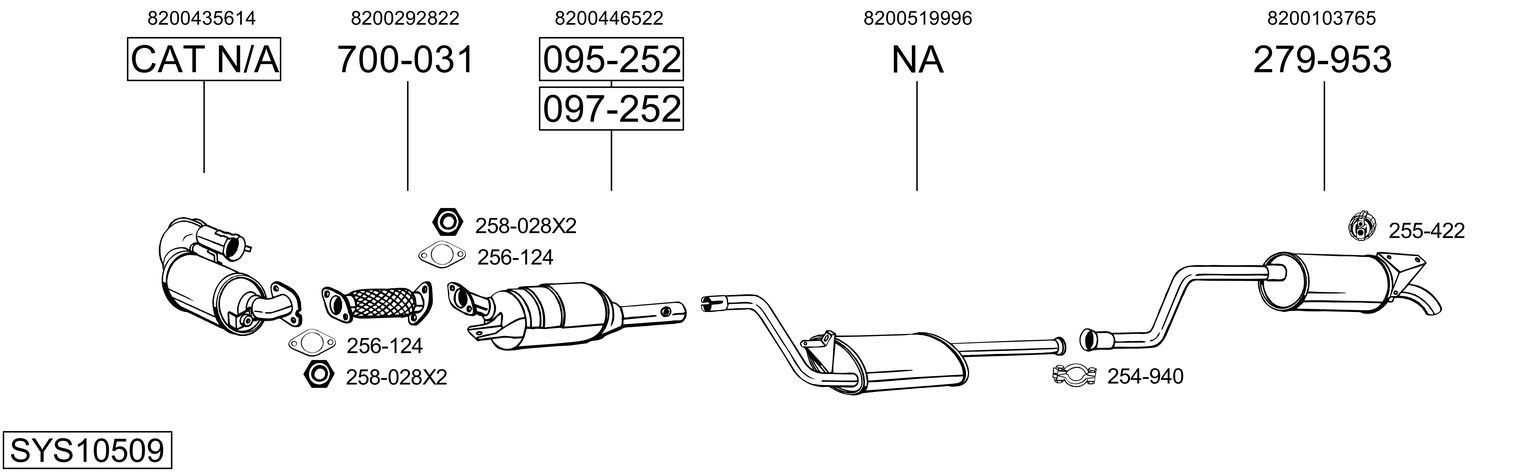 Išmetimo sistema BOSAL SYS10509