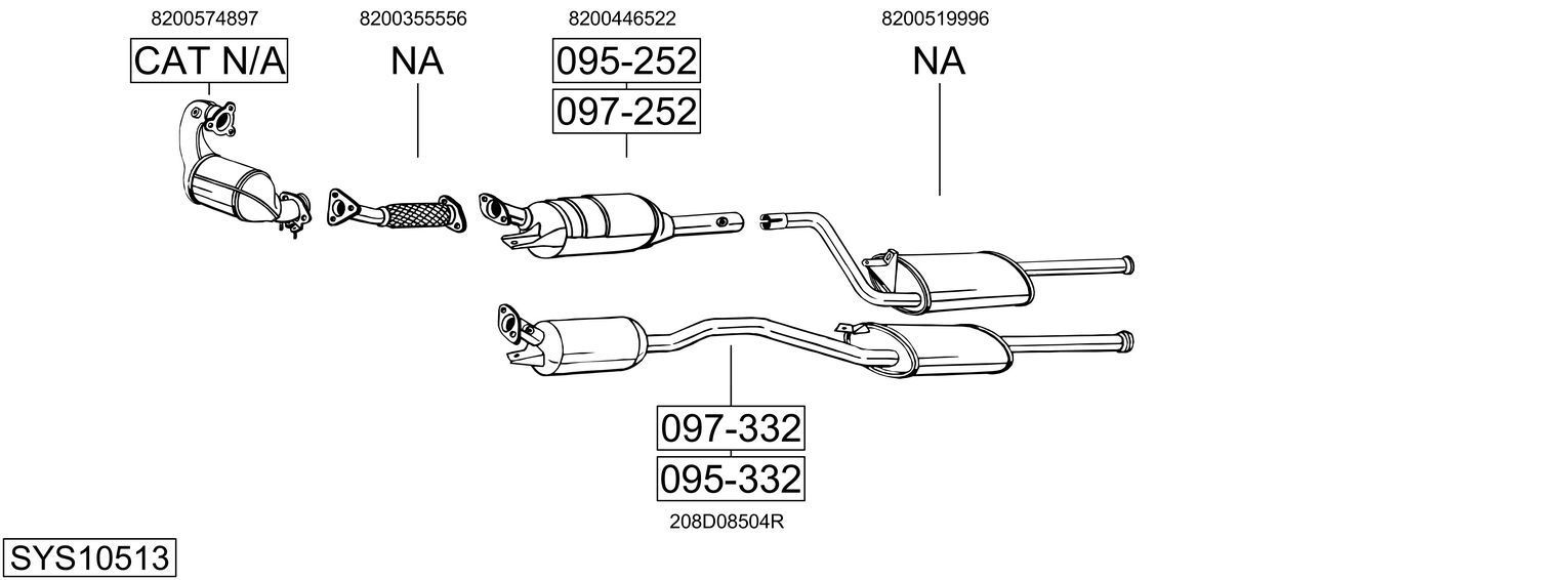 Išmetimo sistema BOSAL SYS10513