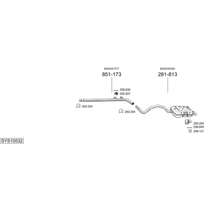 Išmetimo sistema BOSAL SYS10532