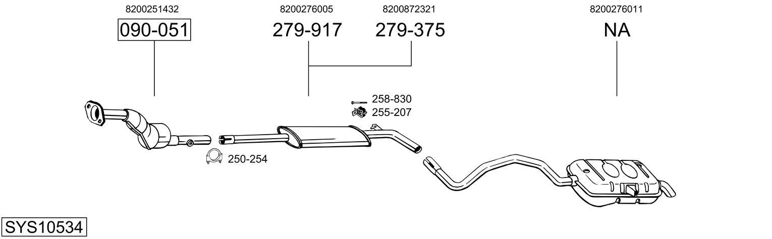 Išmetimo sistema BOSAL SYS10534