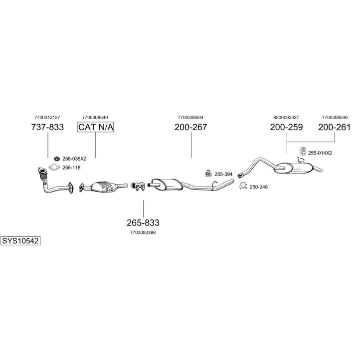 Išmetimo sistema BOSAL SYS10542