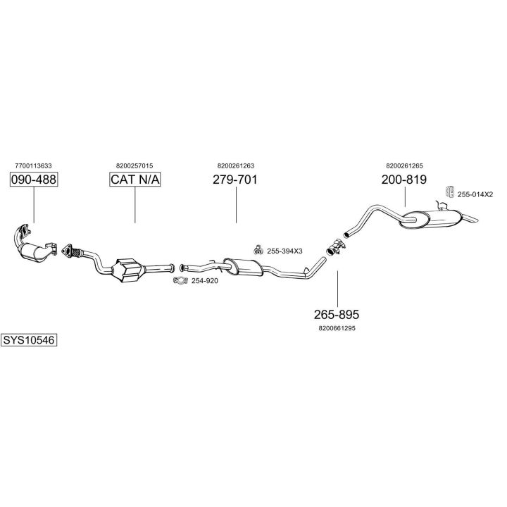 Išmetimo sistema BOSAL SYS10546