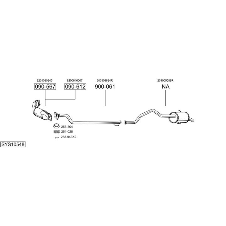 Išmetimo sistema BOSAL SYS10548