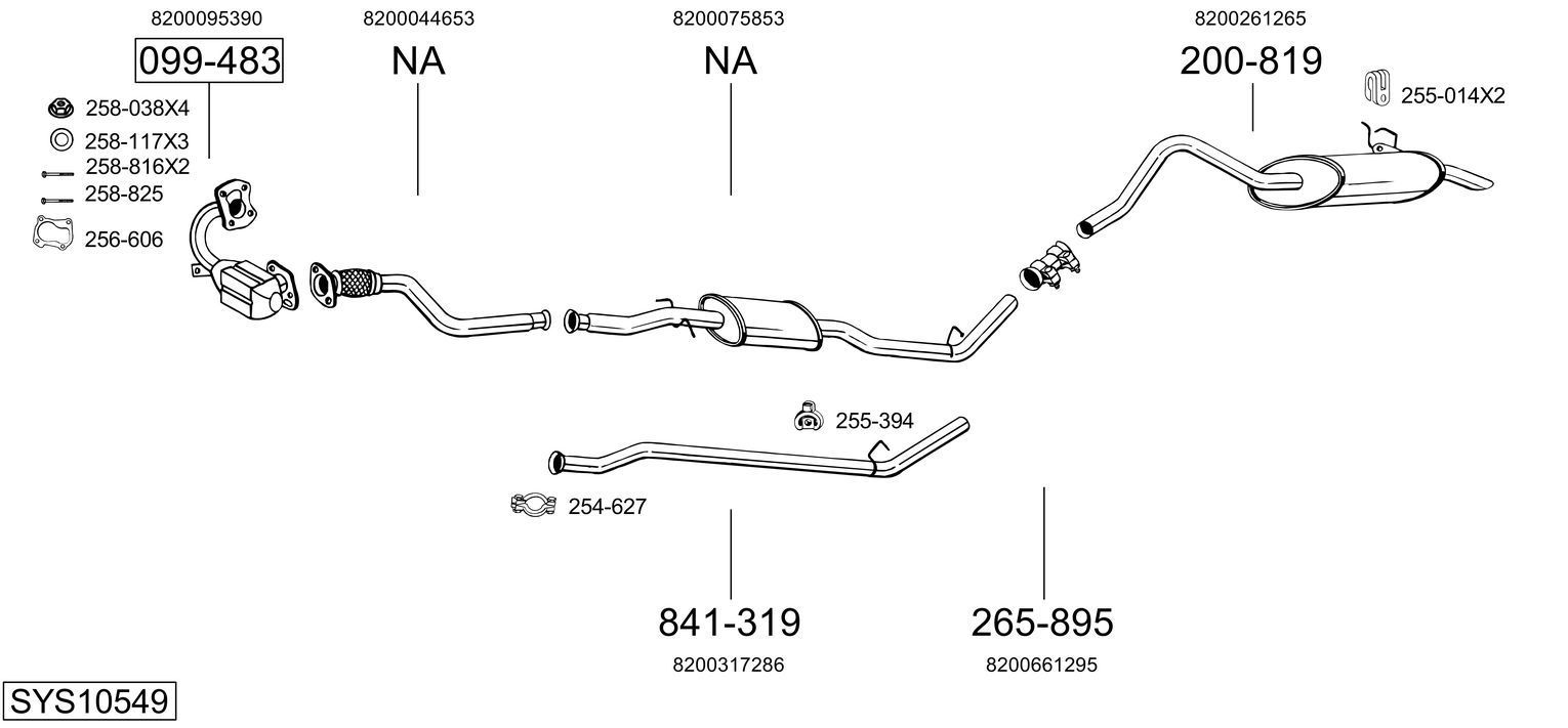 Išmetimo sistema BOSAL SYS10549