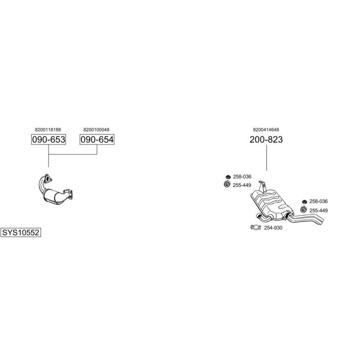 Išmetimo sistema BOSAL SYS10552