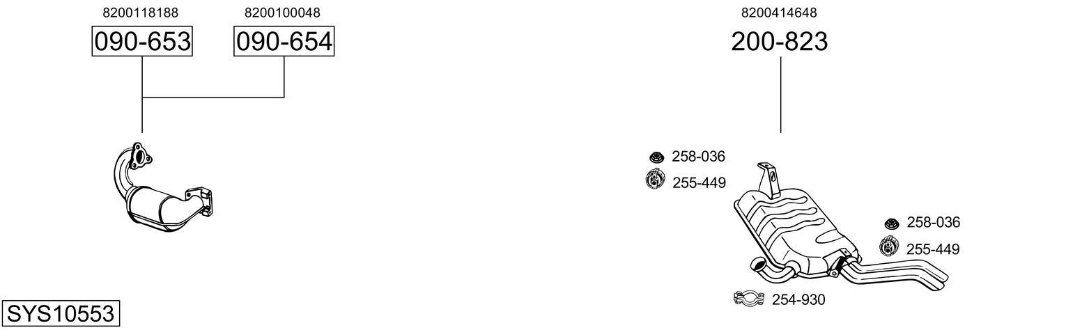 Išmetimo sistema BOSAL SYS10553