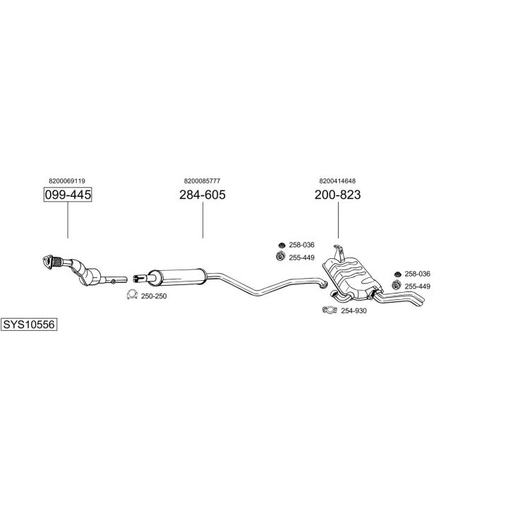 Išmetimo sistema BOSAL SYS10556
