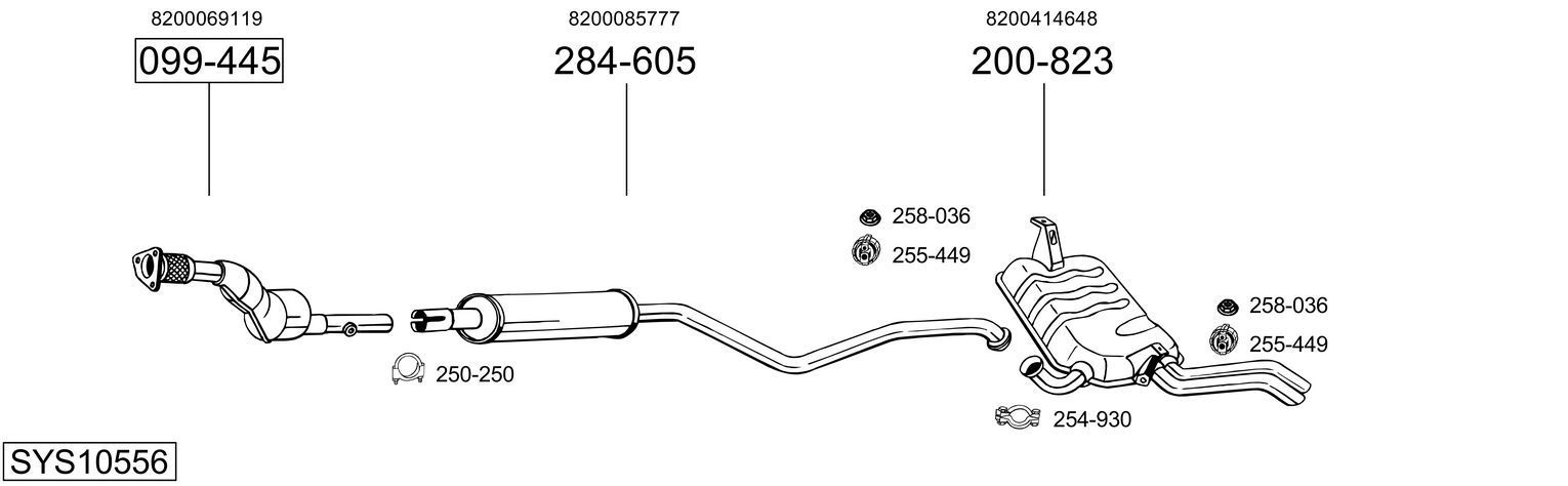 Išmetimo sistema BOSAL SYS10556