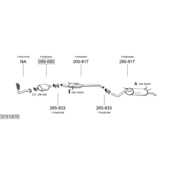 Išmetimo sistema BOSAL SYS10576