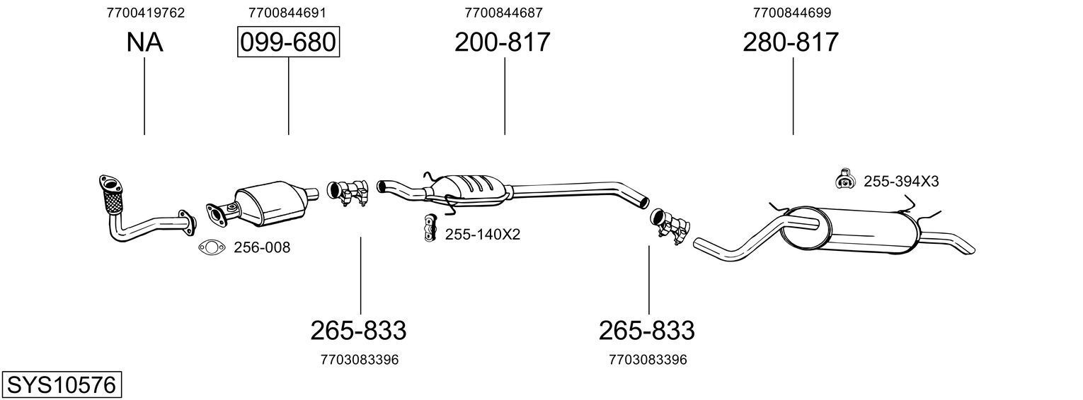 Išmetimo sistema BOSAL SYS10576
