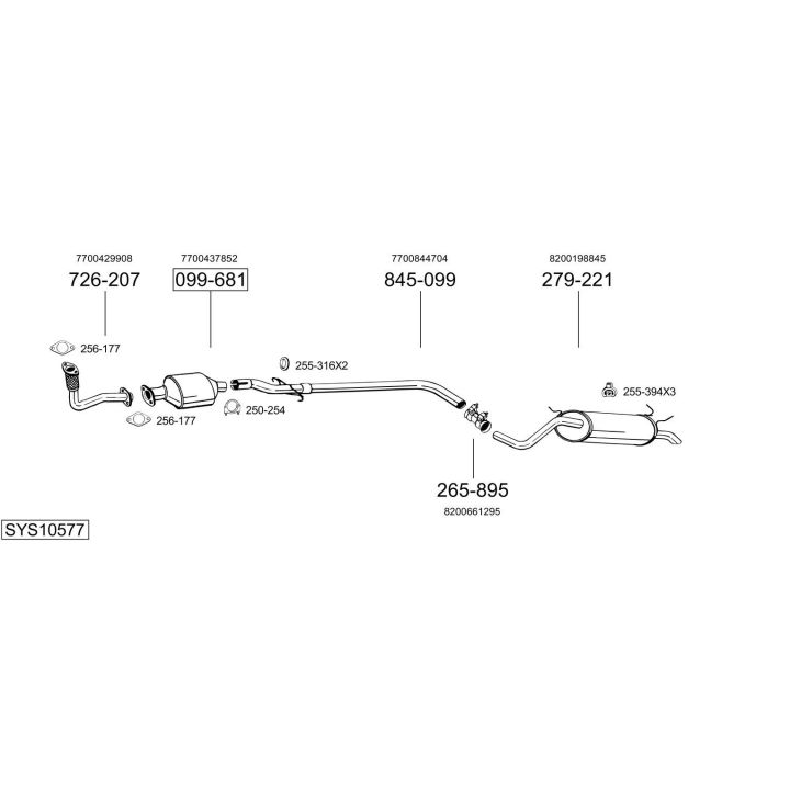 Išmetimo sistema BOSAL SYS10577