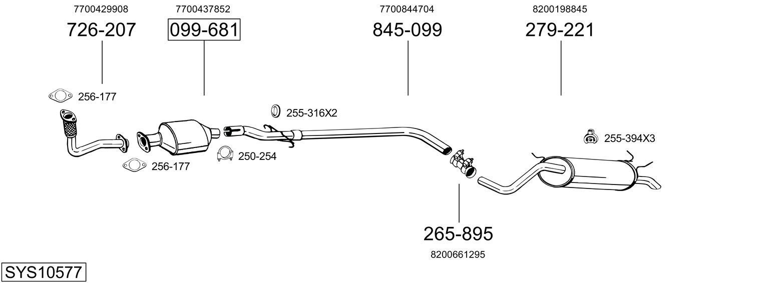 Išmetimo sistema BOSAL SYS10577