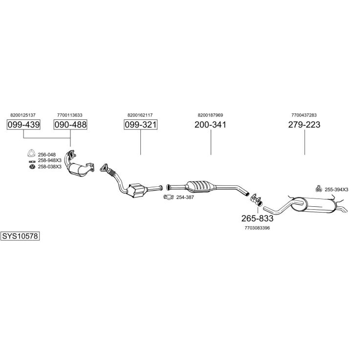 Išmetimo sistema BOSAL SYS10578