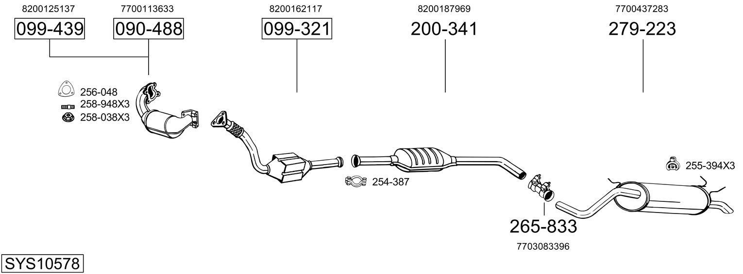 Išmetimo sistema BOSAL SYS10578