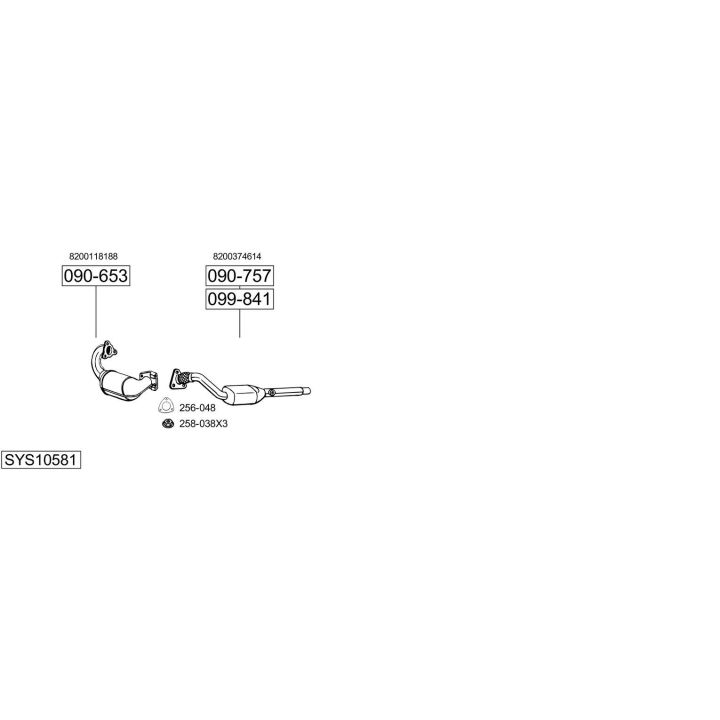 Išmetimo sistema BOSAL SYS10581