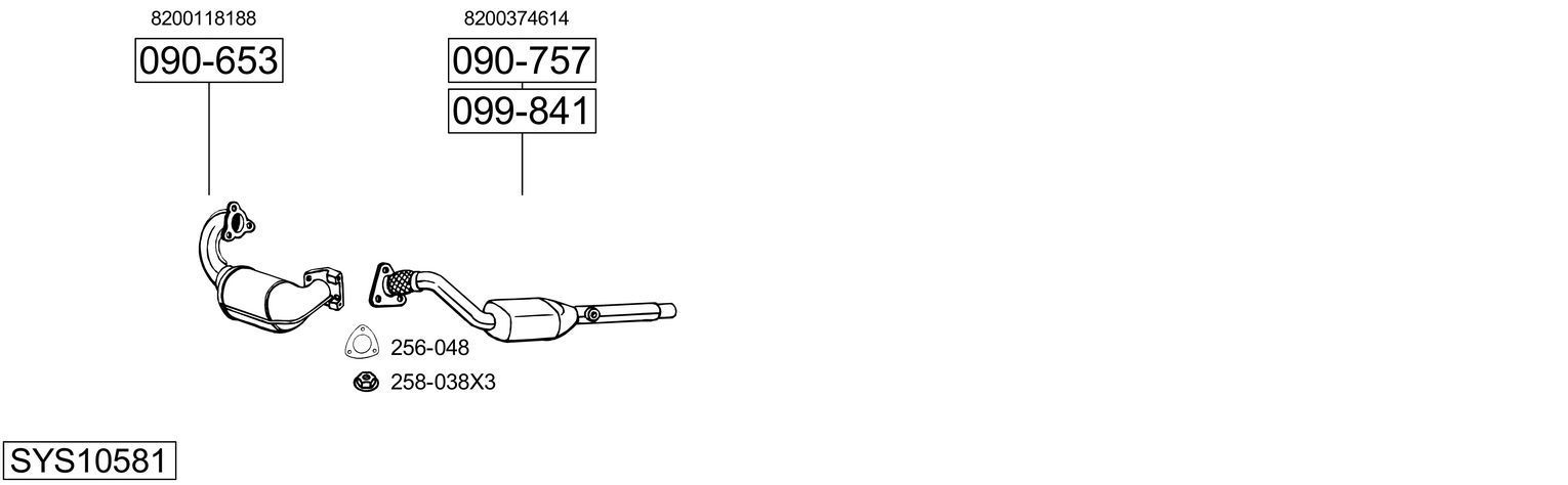 Išmetimo sistema BOSAL SYS10581