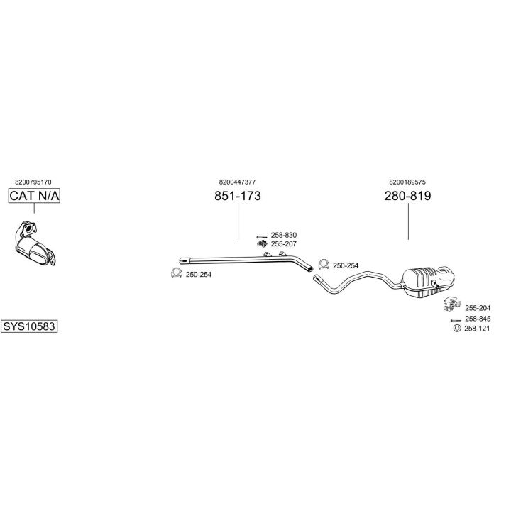 Išmetimo sistema BOSAL SYS10583