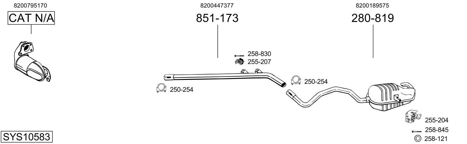 Išmetimo sistema BOSAL SYS10583