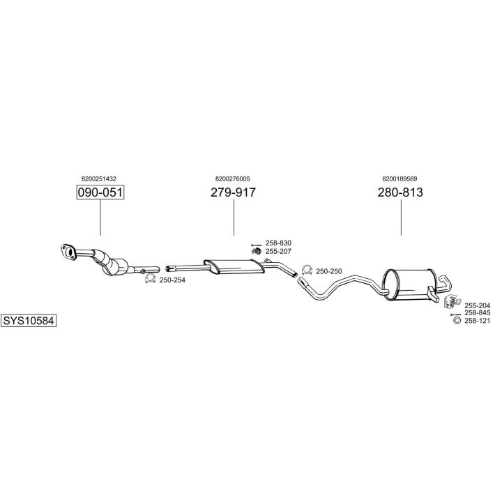Išmetimo sistema BOSAL SYS10584