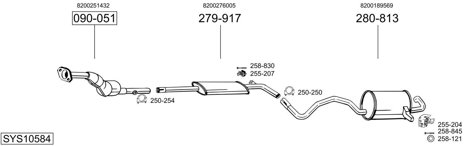 Išmetimo sistema BOSAL SYS10584