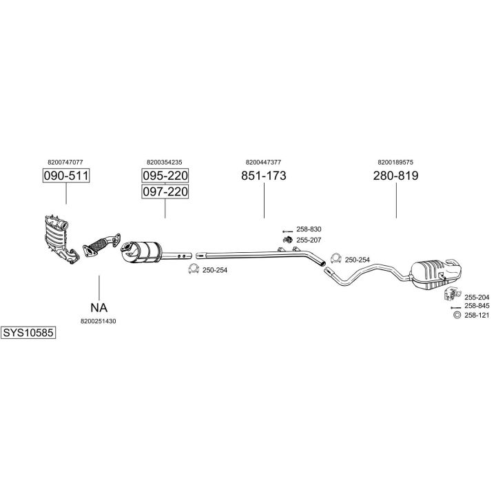 Išmetimo sistema BOSAL SYS10585