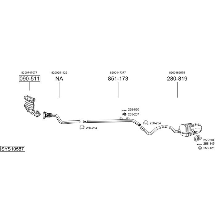 Išmetimo sistema BOSAL SYS10587