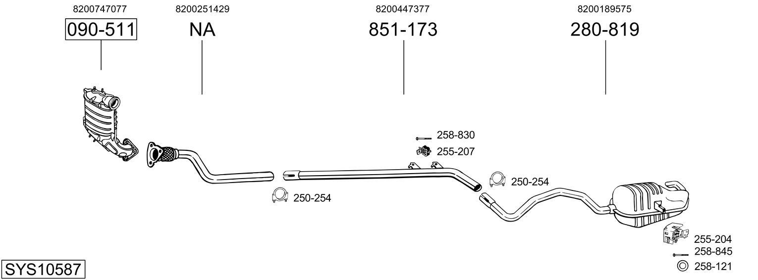 Išmetimo sistema BOSAL SYS10587
