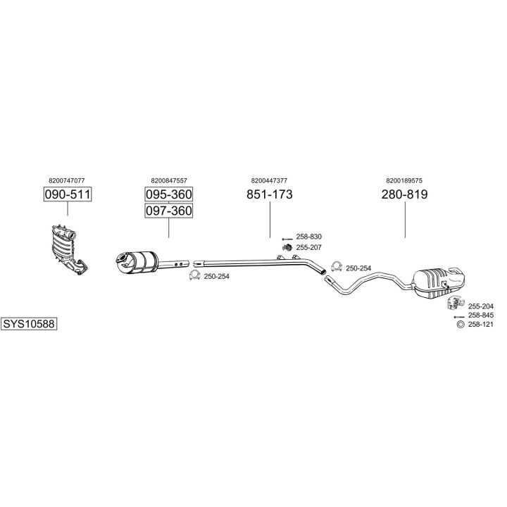 Išmetimo sistema BOSAL SYS10588