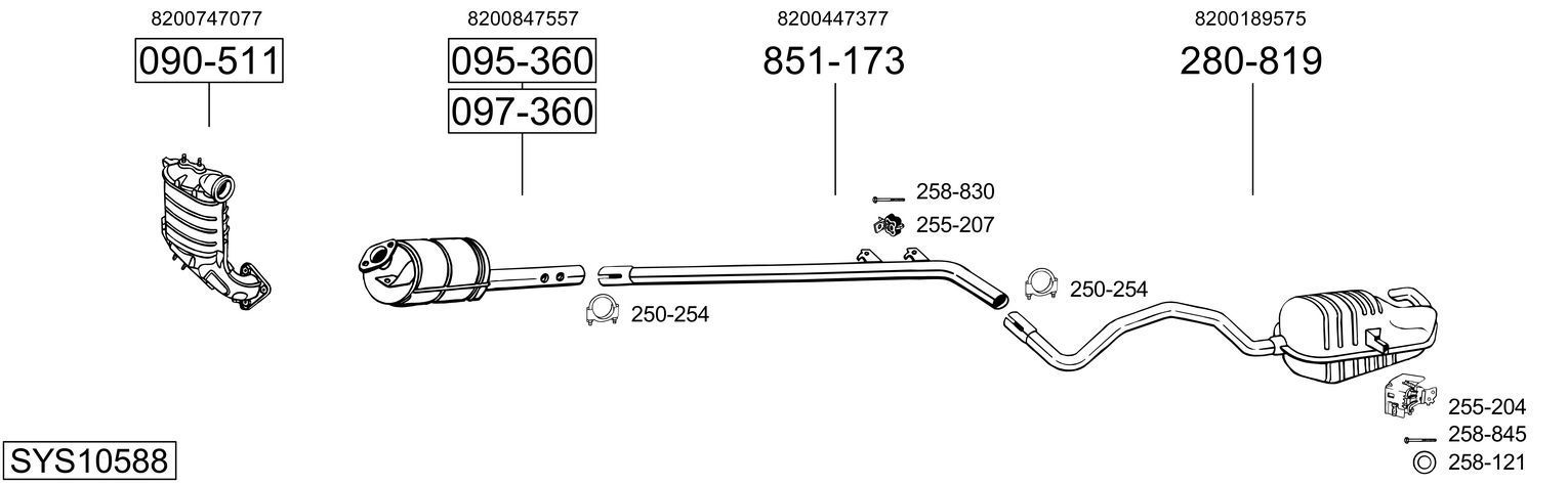 Išmetimo sistema BOSAL SYS10588