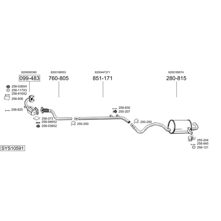 Išmetimo sistema BOSAL SYS10591