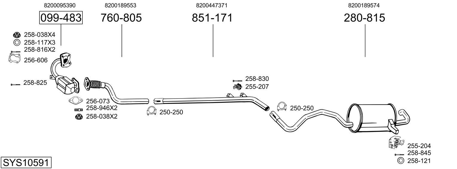 Išmetimo sistema BOSAL SYS10591
