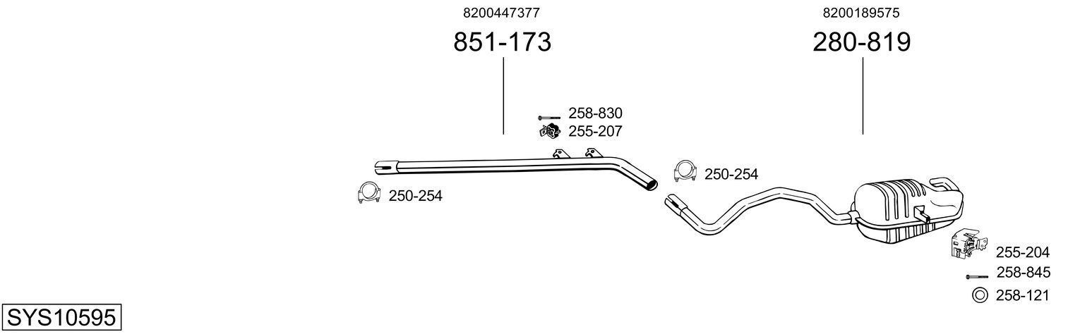 Išmetimo sistema BOSAL SYS10595