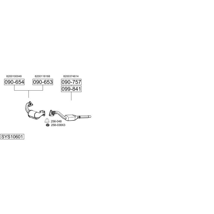 Išmetimo sistema BOSAL SYS10601