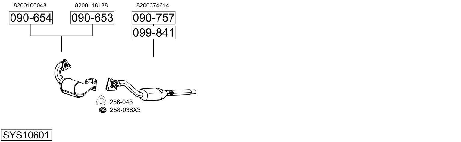 Išmetimo sistema BOSAL SYS10601