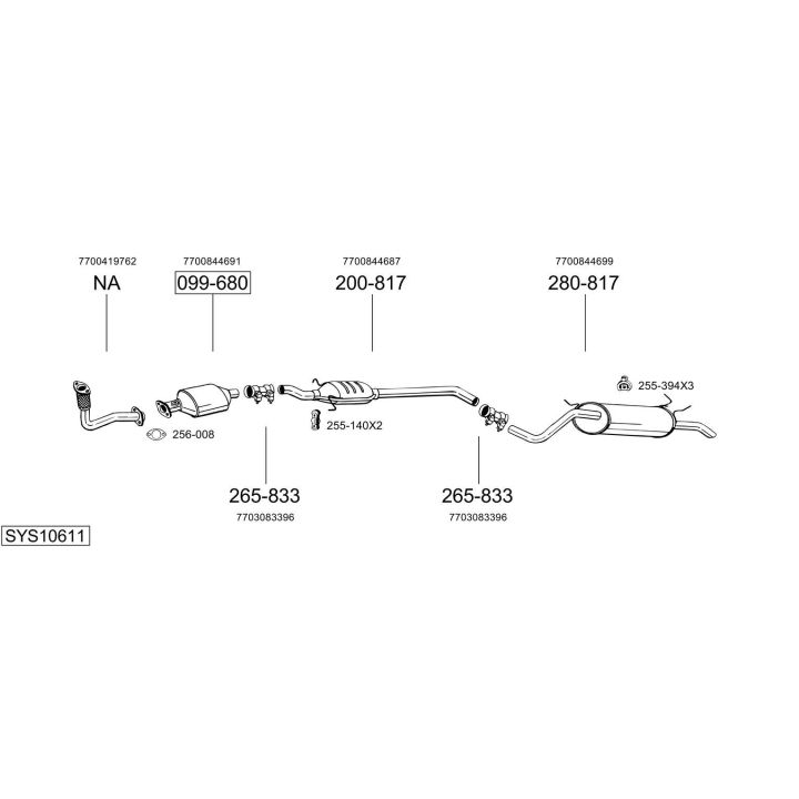 Išmetimo sistema BOSAL SYS10611