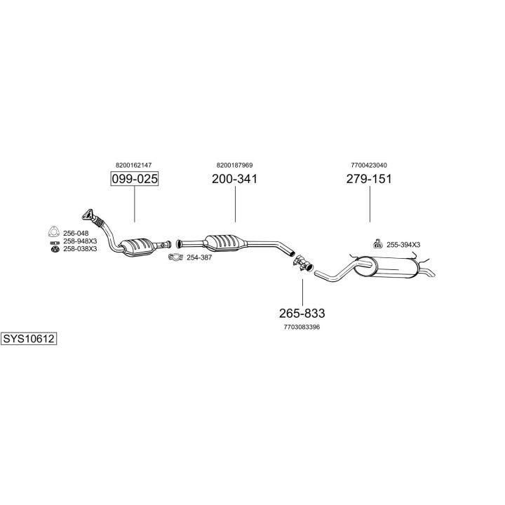 Išmetimo sistema BOSAL SYS10612