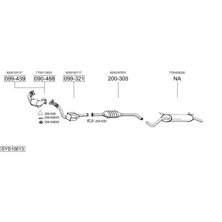 Išmetimo sistema BOSAL SYS10613