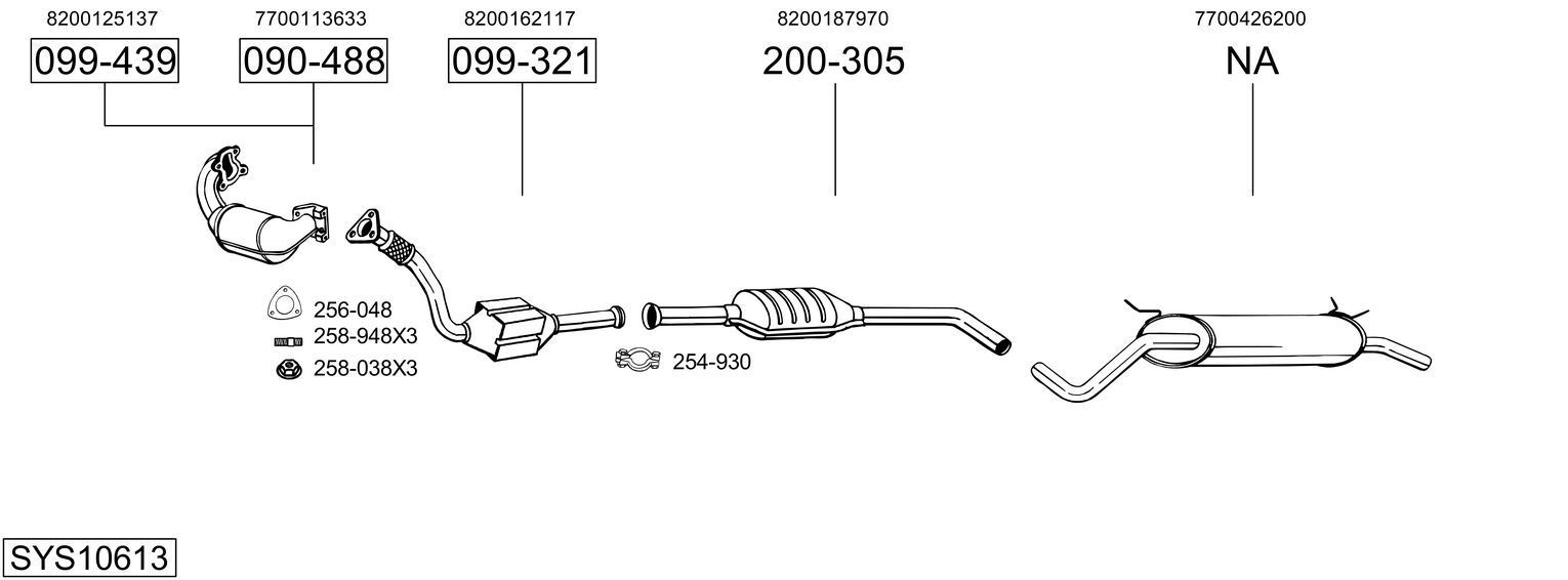 Išmetimo sistema BOSAL SYS10613