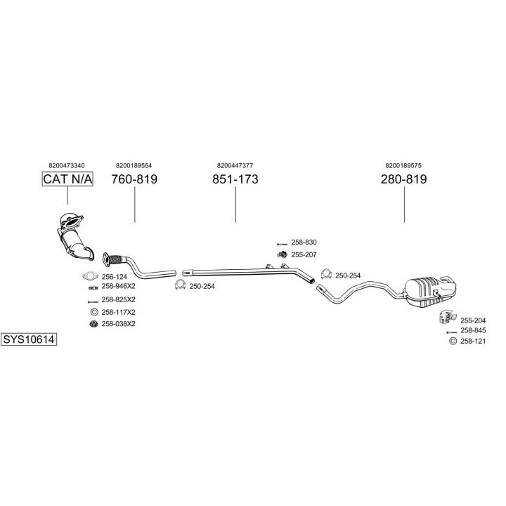 Išmetimo sistema BOSAL SYS10614
