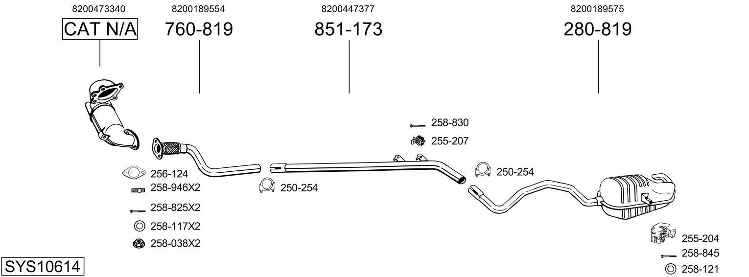 Išmetimo sistema BOSAL SYS10614