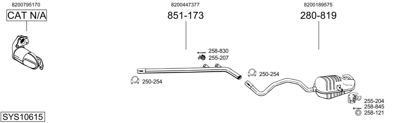 Išmetimo sistema BOSAL SYS10615