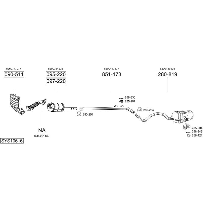 Išmetimo sistema BOSAL SYS10616