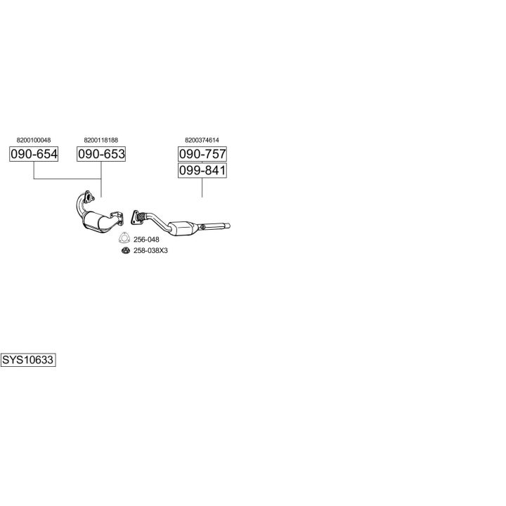 Išmetimo sistema BOSAL SYS10633