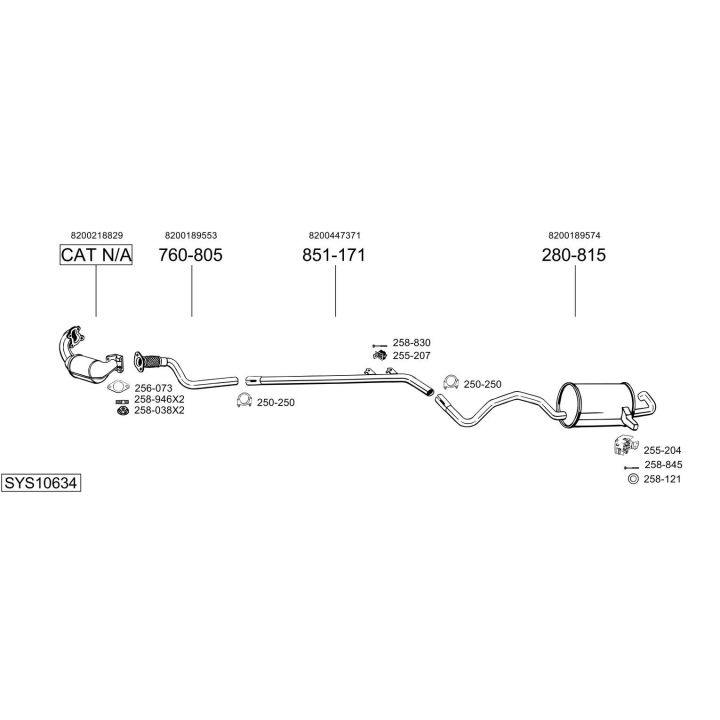 Išmetimo sistema BOSAL SYS10634