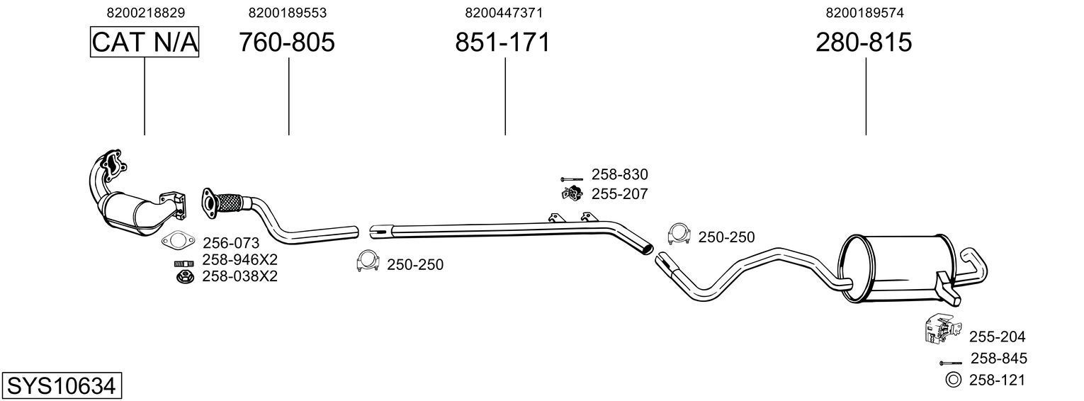 Išmetimo sistema BOSAL SYS10634