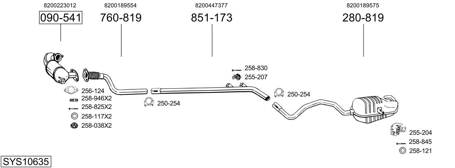 Išmetimo sistema BOSAL SYS10635