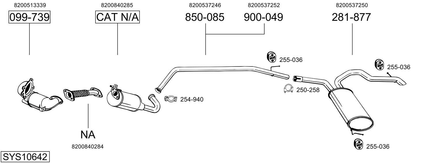 Išmetimo sistema BOSAL SYS10642